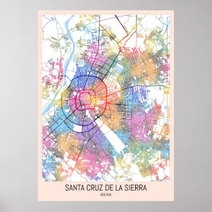 Poster Carte de la ville de père Noël Cruz de la Sierra