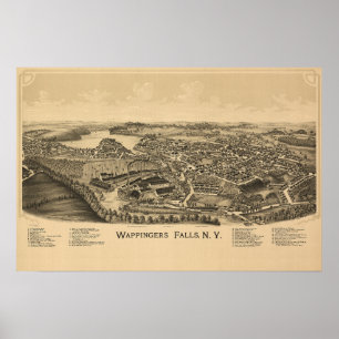Poster Carte de la ville de Wappingers Falls
