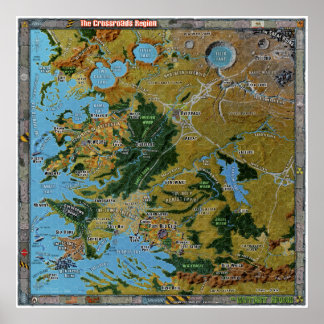Poster Carte de la zone de trafic des carrefours