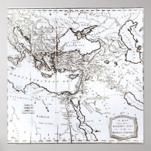 Poster Carte de la zone orientale de l'empire romain