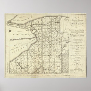 Poster Carte de l'achat de Morris ou de West Geneseo