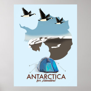 Poster Carte de l'affiche Antarctica For Adventure Travel
