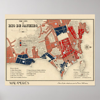 Poster Carte de l'affiche de Malandros Rio de Janeiro