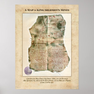 Poster Carte de l'affiche des mines du roi Salomon