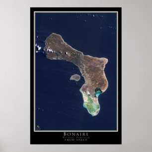 Poster Carte de l'affiche satellite Bonaire