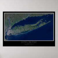 Carte de l'affiche satellite de Long Island New Yo