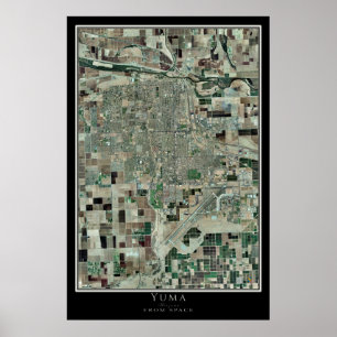 Poster Carte de l'affiche satellite de Yuma Arizona