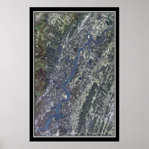 Poster Carte de l'affiche satellite du lac Chickamauga du