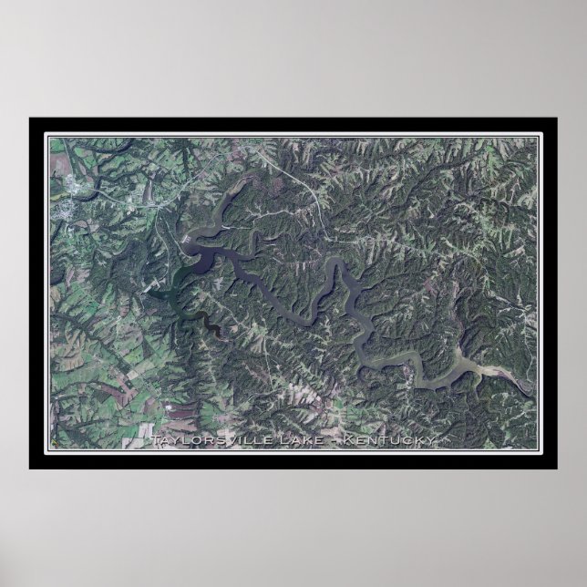 Poster Carte de l'affiche satellite du lac Taylorsqu Lake (Devant)
