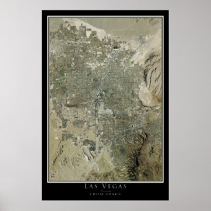 Poster Carte de l'affiche satellite Las Vegas Nevada