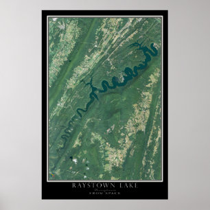 Poster Carte de l'affiche satellite Raystown Lake Pennsyl