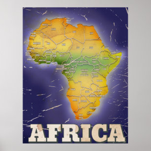 Poster Carte de l'afrique