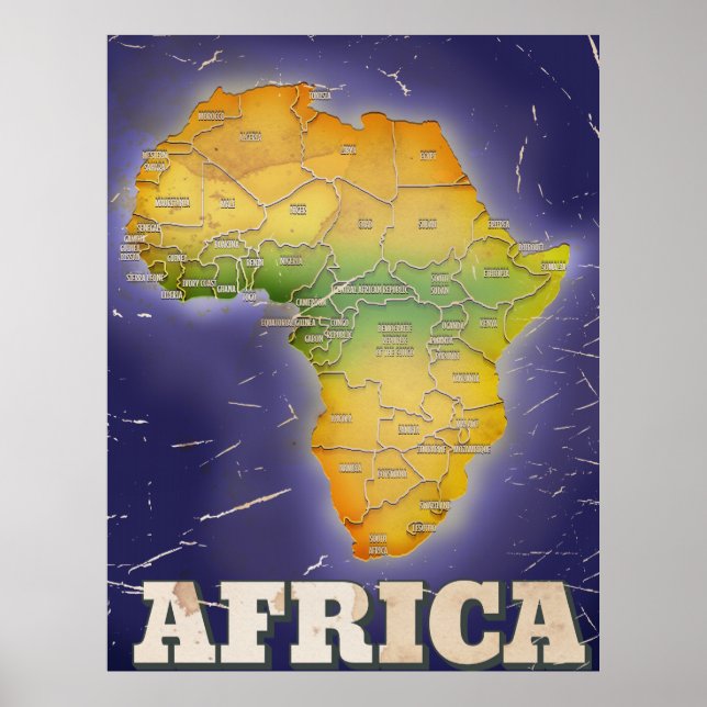 Poster Carte de l'afrique (Devant)