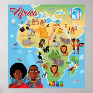 Poster Carte de l'Afrique