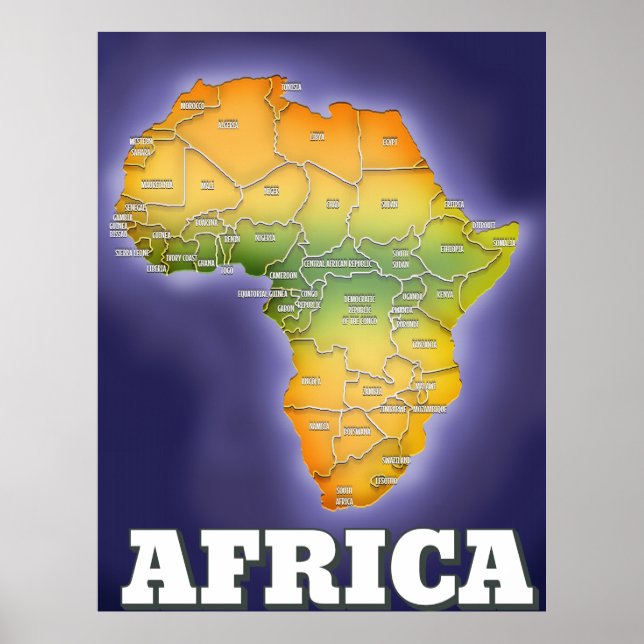 Poster Carte de l'afrique (Devant)