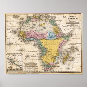 Poster Carte de l'Afrique