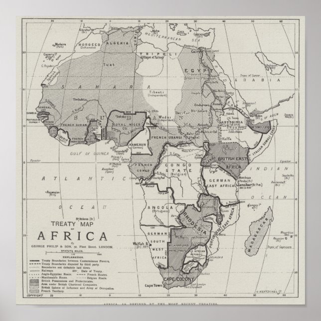 Poster Carte de l'Afrique (Devant)