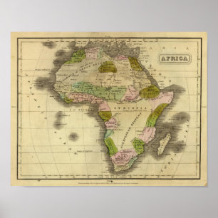 Poster Carte de l'Afrique Olney