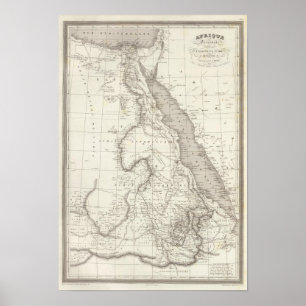 Poster Carte de l'Afrique orientale