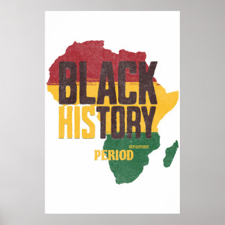Poster Carte de l'Afrique Période d'Histoire Noire Famill