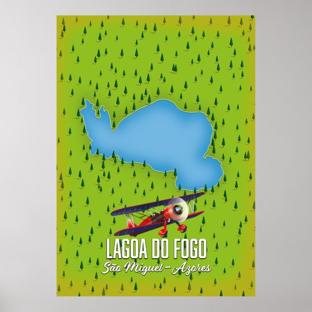 Poster Carte de Lagoa do Fogo São Miguel Açores (Devant)