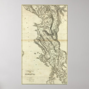 Poster Carte de l'Albanie