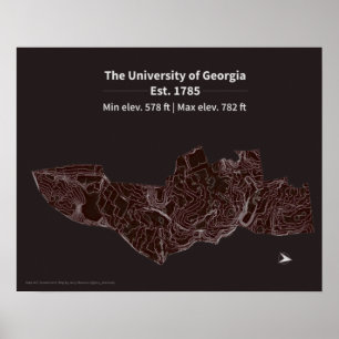 Poster Carte de l'altitude du campus de l'Université de G