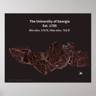 Poster Carte de l'altitude du campus de l'Université de G