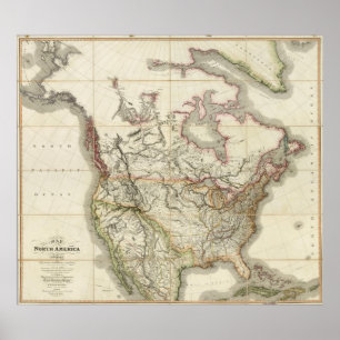 Poster Carte de l'Amérique du Nord 4