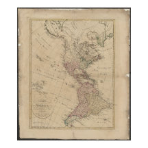 Carte de l'Amérique du Nord et du Sud de 1796 d'Al