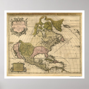 Poster Carte de l'Amérique du Nord par Alexis Hubert