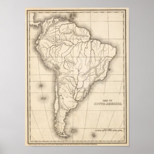 Poster Carte de l'Amérique du Sud