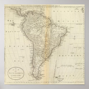 Poster Carte de l'Amérique du Sud 2