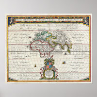 Carte de l'ancien monde de Jansson 1650