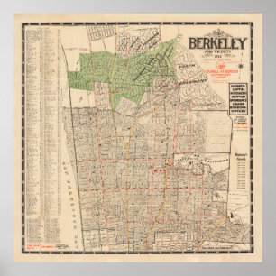 Poster Carte de l'ancienne Berkeley (1912)