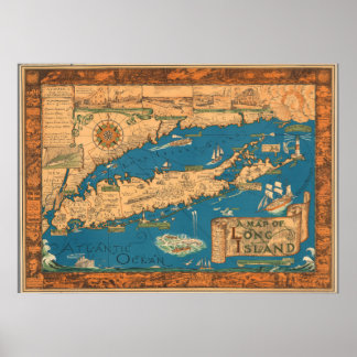 Poster Carte de l'ancienne île
