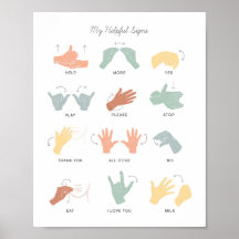 Carte de langue des signes ASL pour les enfants