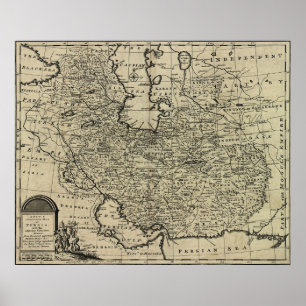 Poster Carte de l'Antiquité Perse (1747)