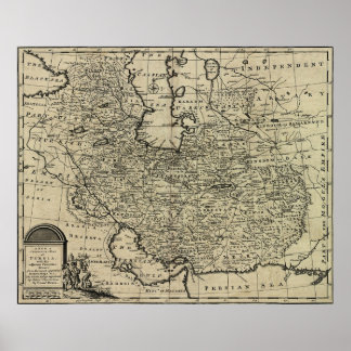 Poster Carte de l'Antiquité Perse (1747)