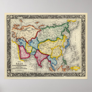 Poster Carte De L'Asie