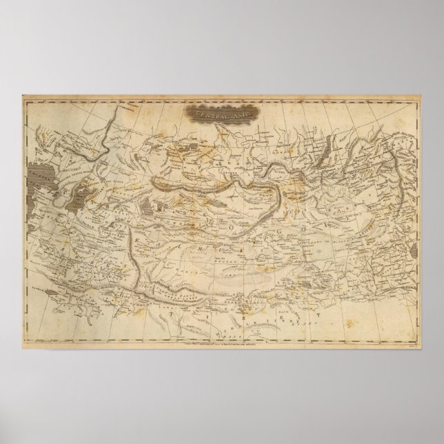 Poster Carte de l'Asie centrale par Arrowsmith (Devant)