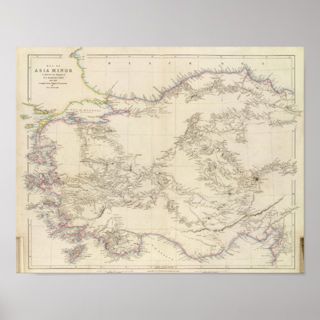 Poster Carte de l'Asie mineure (Devant)