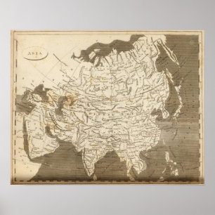 Poster Carte de l'Asie par Arrowsmith