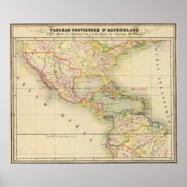 Poster Carte de l'Assemblée américaine (Devant)