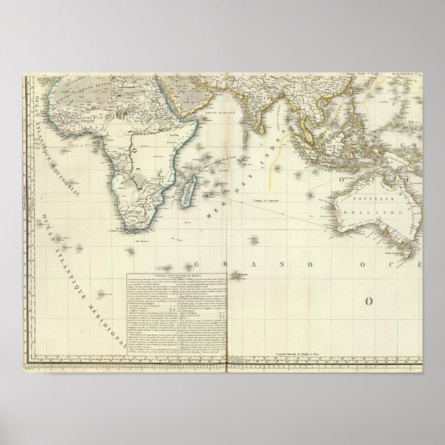 Poster Carte de l'Atlas de l'océan Indien (Devant)