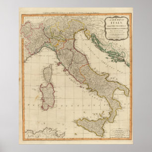 Poster Carte de l'Atlas en Italie
