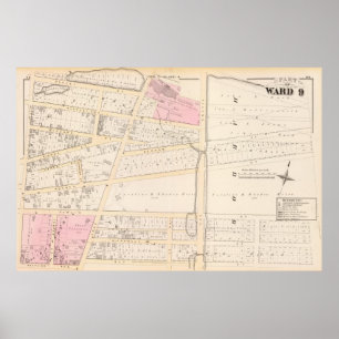 Poster Carte de l'Atlas Plat et James Fenn de Benjamin Al