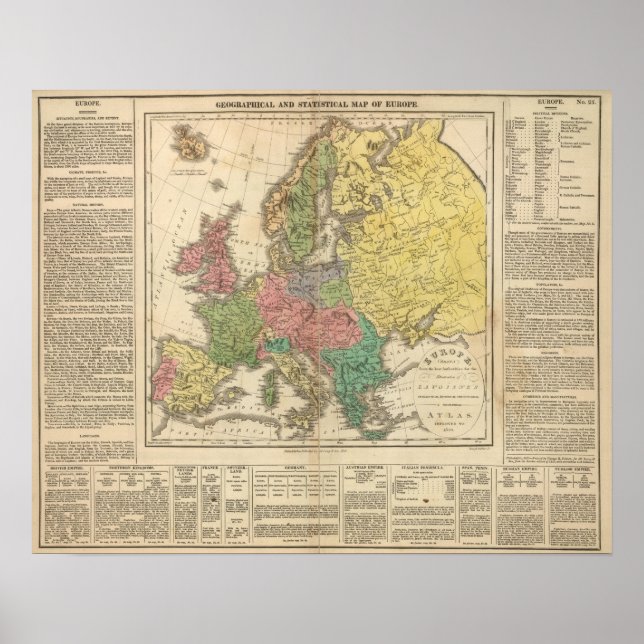 Poster Carte de l'Atlas religieux en Europe (Devant)