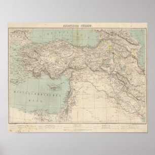 Poster Carte de l'Atlas turc