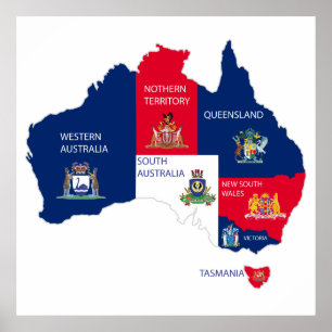Poster Carte de l'Australie